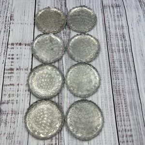Continental Silver Co., Wild Rose, Brilliantone 8 coasters - No Stand READ